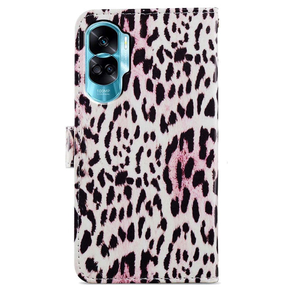 Honor 90 Lite Kunstlæder Cover m. Pung og Strop - Leopard