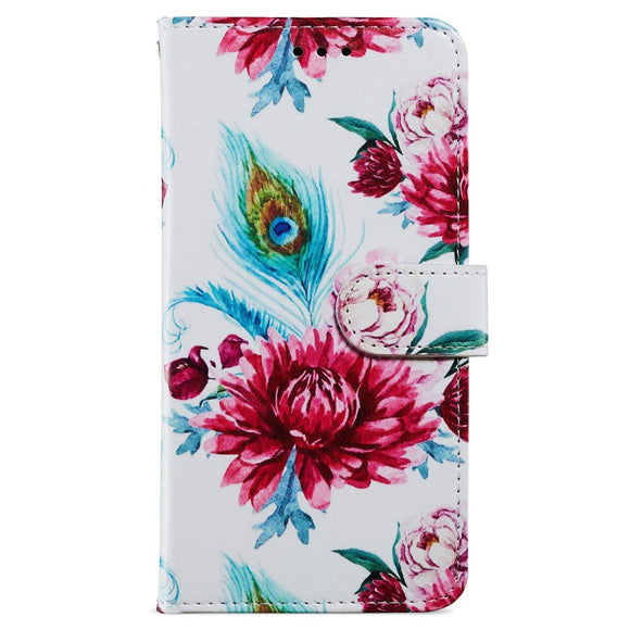 Honor 90 Lite Kunstlæder Cover m. Pung og Strop - Blomster