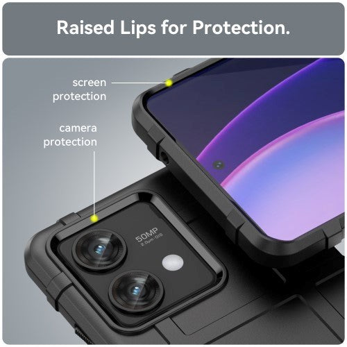 Motorola Edge 40 Neo Rugged Shield Cover - Sort