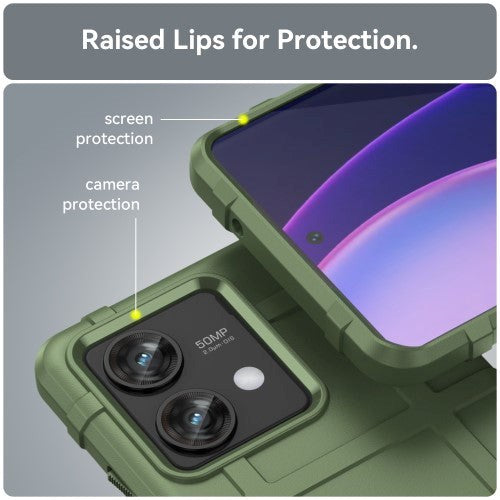 Motorola Edge 40 Neo Rugged Shield Cover - Grøn