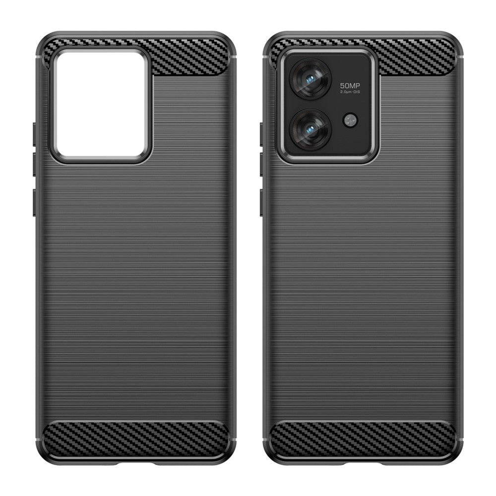 Motorola Edge 40 Neo Brushed Carbon Plastik Cover - Sort