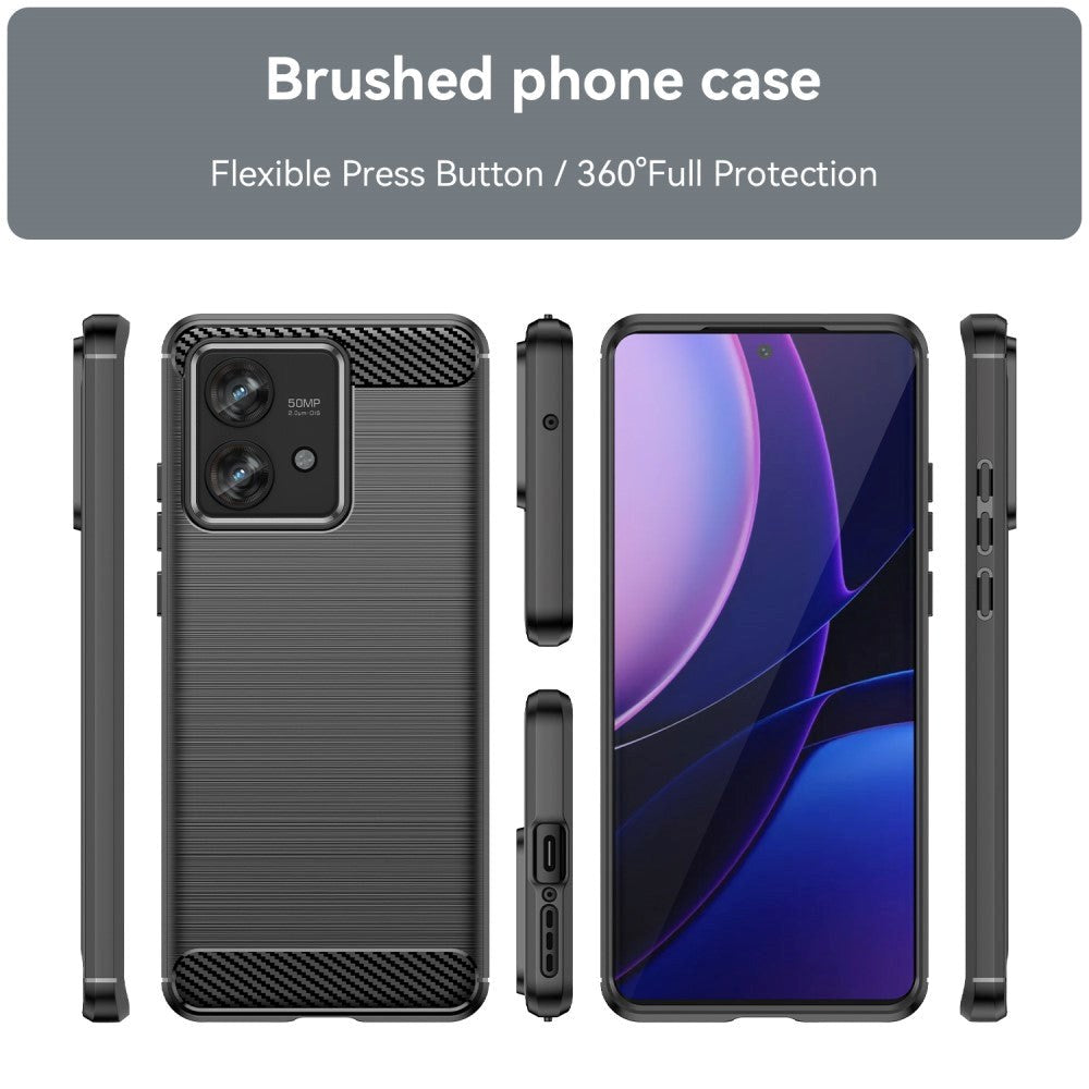 Motorola Edge 40 Neo Brushed Carbon Plastik Cover - Sort