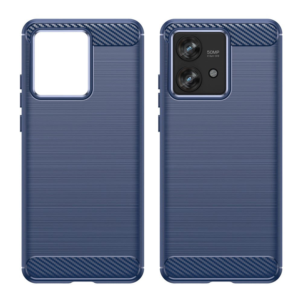 Motorola Edge 40 Neo Brushed Carbon Plastik Cover - Blå