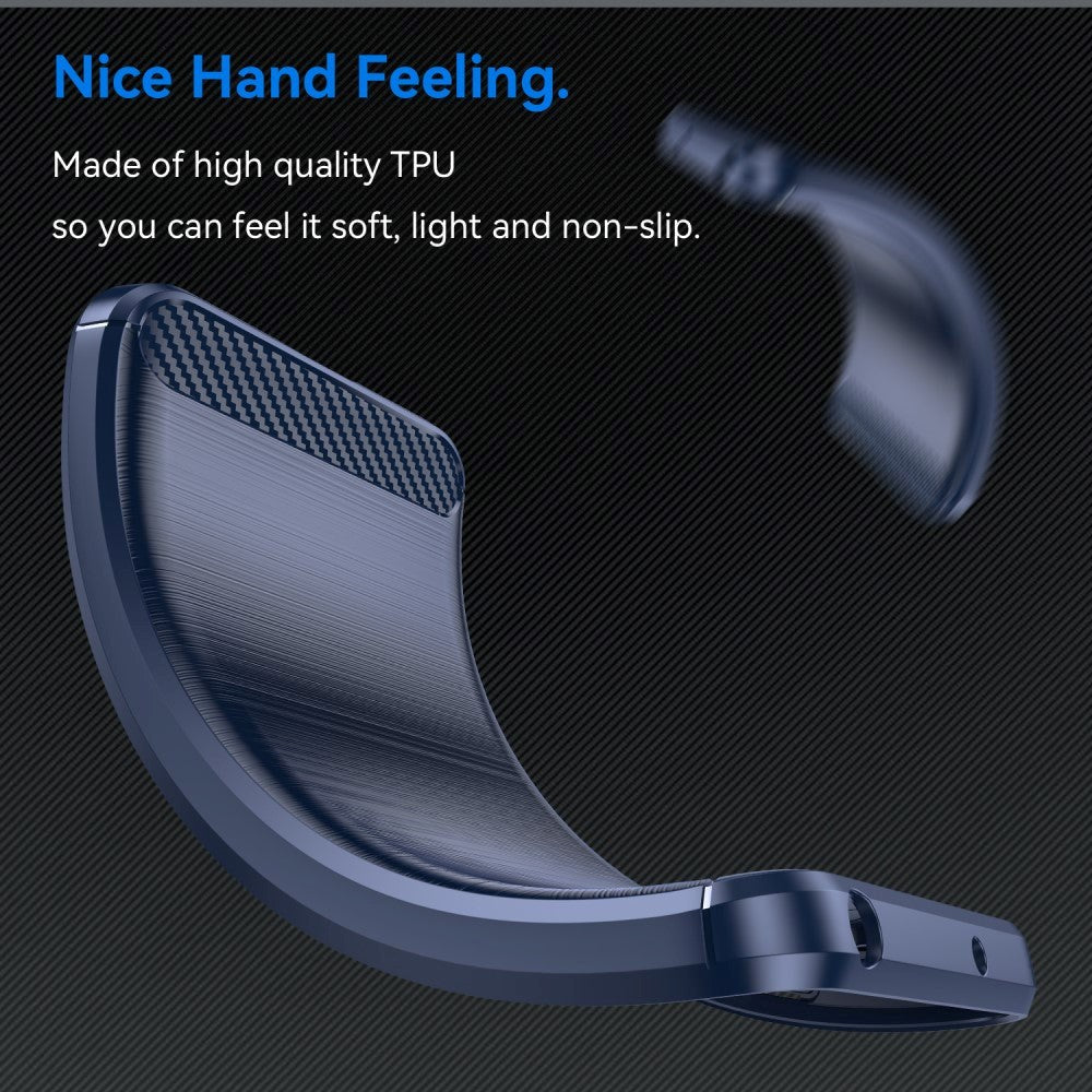 Motorola Edge 40 Neo Brushed Carbon Plastik Cover - Blå