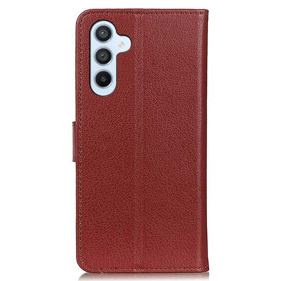 Samsung Galaxy A05s Litchi Læder Cover m. Pung - Brun