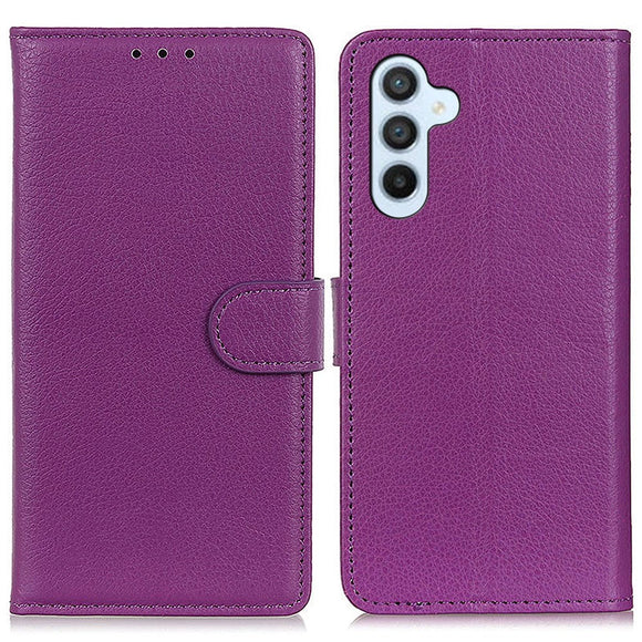Samsung Galaxy A05s Litchi Læder Cover m. Pung - Lilla