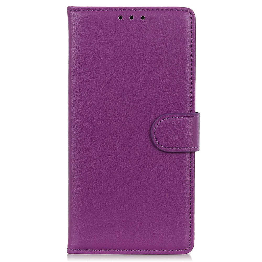 Samsung Galaxy A05s Litchi Læder Cover m. Pung - Lilla