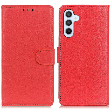 Samsung Galaxy A05s Litchi Læder Cover m. Pung - Rød