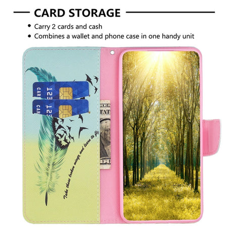 Samsung Galaxy A15 (5G) / A15 Læder Cover m. Pung & Ståfunktion - Fjer