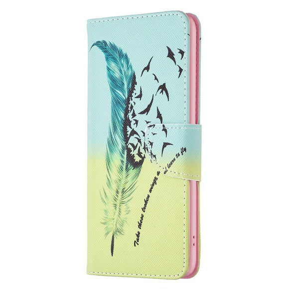 Samsung Galaxy A15 (5G) / A15 Læder Cover m. Pung & Ståfunktion - Fjer