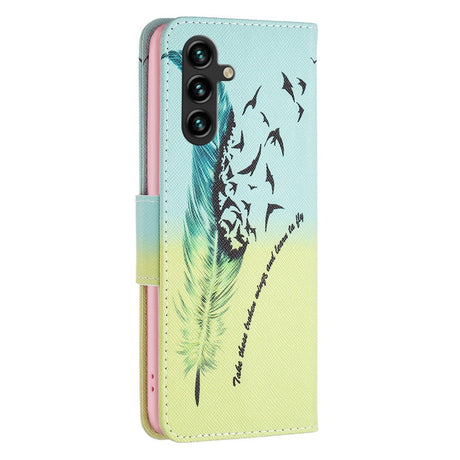 Samsung Galaxy A15 (5G) / A15 Læder Cover m. Pung & Ståfunktion - Fjer
