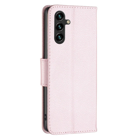 Samsung Galaxy A15 (5G) / A15 PU Litchi Læder Cover m. Pung & Strop - Rose Gold
