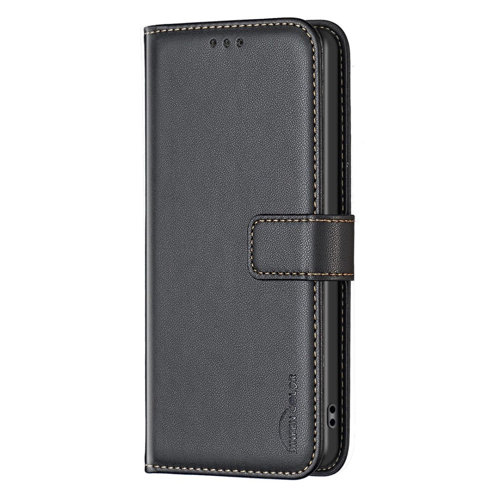 Motorola Moto G54 Læder Cover m. Ståfunktion & Kortholder - Sort