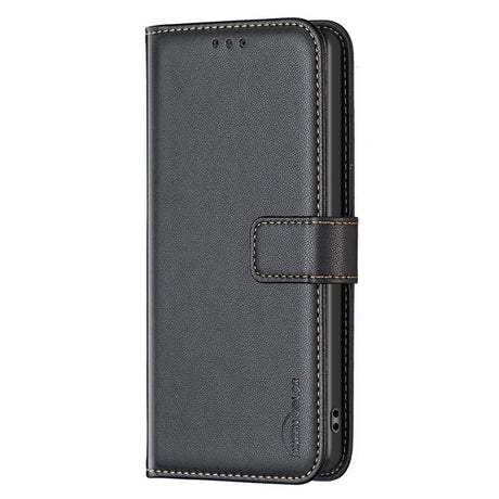Motorola Moto G54 Læder Cover m. Ståfunktion & Kortholder - Sort