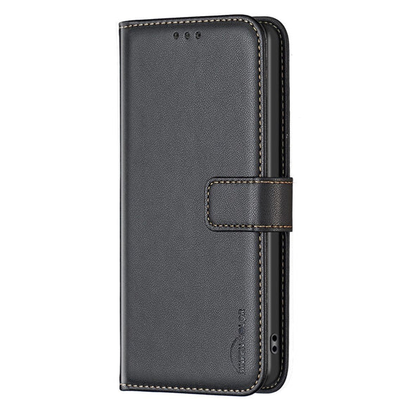 Motorola Moto G54 Læder Cover m. Ståfunktion & Kortholder - Sort