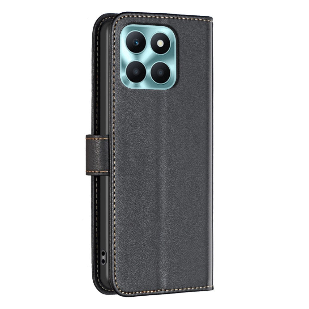 Honor X6a BINFEN Kunstlæder Flip Cover m. Kortholder & Ståfunktion - Sort