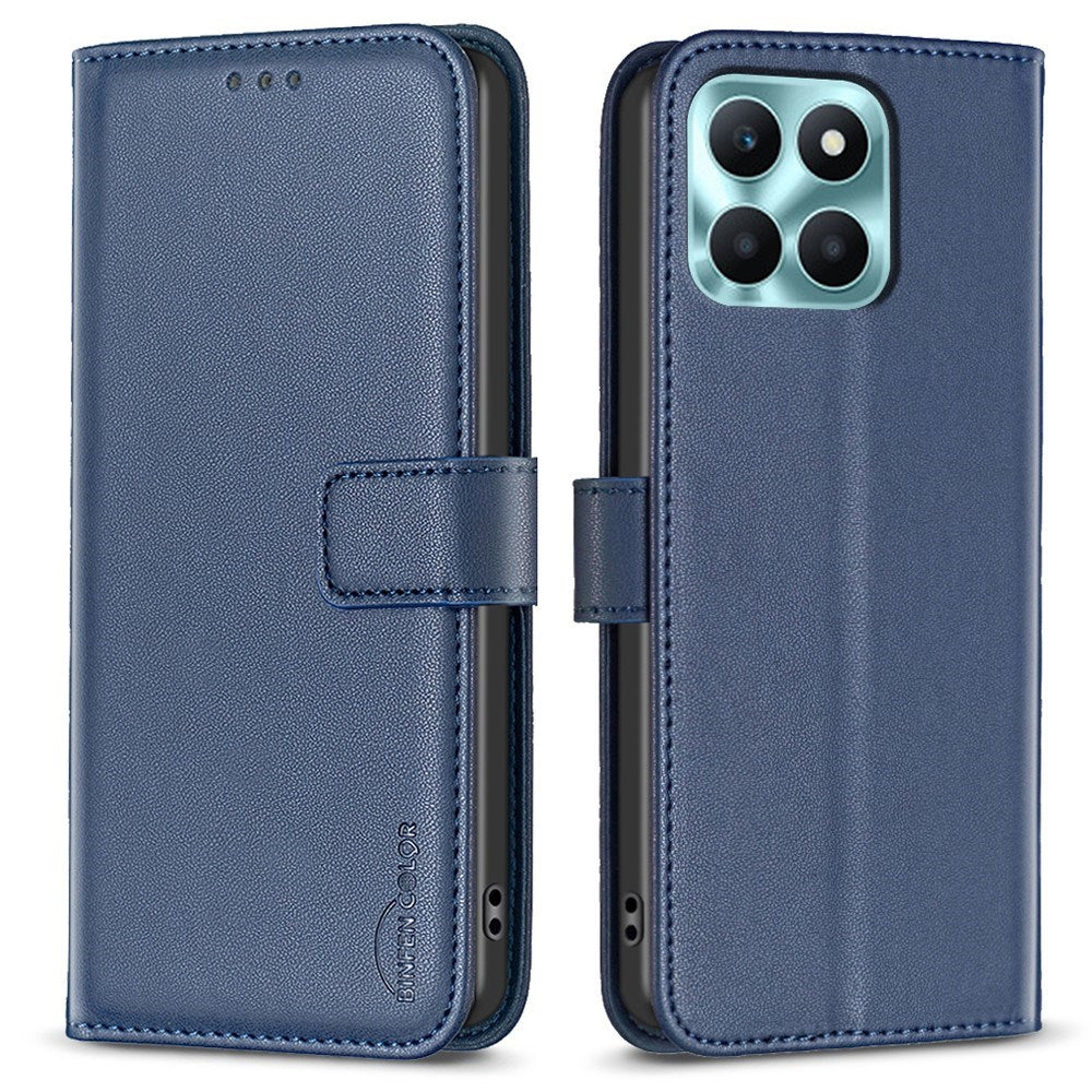 Honor X6a BINFEN Kunstlæder Flip Cover m. Kortholder & Ståfunktion - Blå