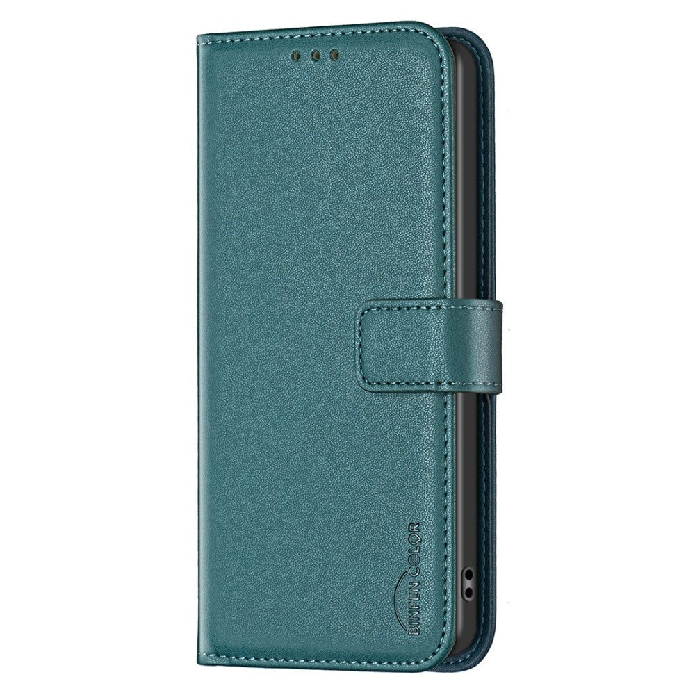 Honor X6a BINFEN Kunstlæder Flip Cover m. Kortholder & Ståfunktion - Grøn