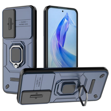 Honor 90 Lite Håndværker Cover m. Magnetisk Kickstand & Cam Slider - Blå