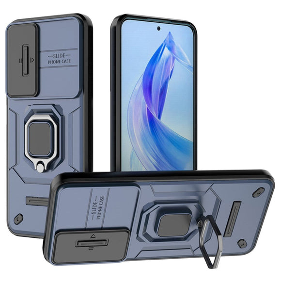 Honor 90 Lite Håndværker Cover m. Magnetisk Kickstand & Cam Slider - Blå