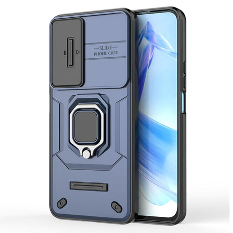 Honor 90 Lite Håndværker Cover m. Magnetisk Kickstand & Cam Slider - Blå