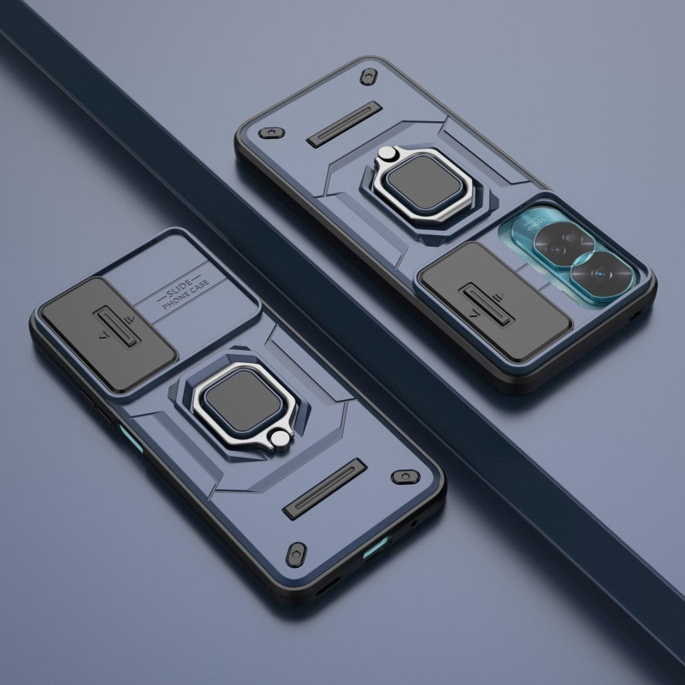 Honor 90 Lite Håndværker Cover m. Magnetisk Kickstand & Cam Slider - Blå