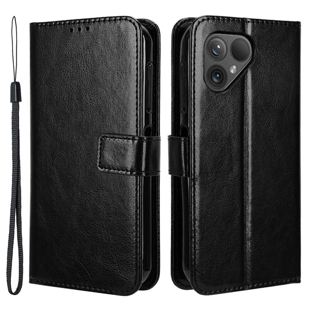 Fairphone 5 Læder Cover m. Pung & Strop - Sort