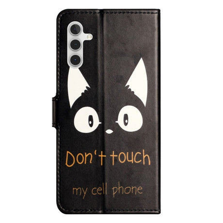 Samsung Galaxy A15 (5G) / A15 Læder Cover m. Pung & Ståfunktion - "Don't Touch My Cell Phone"
