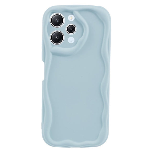 Xiaomi Redmi 12 (4G) Fleksibelt Plastik Cover m. Bølget Kanter - Blå