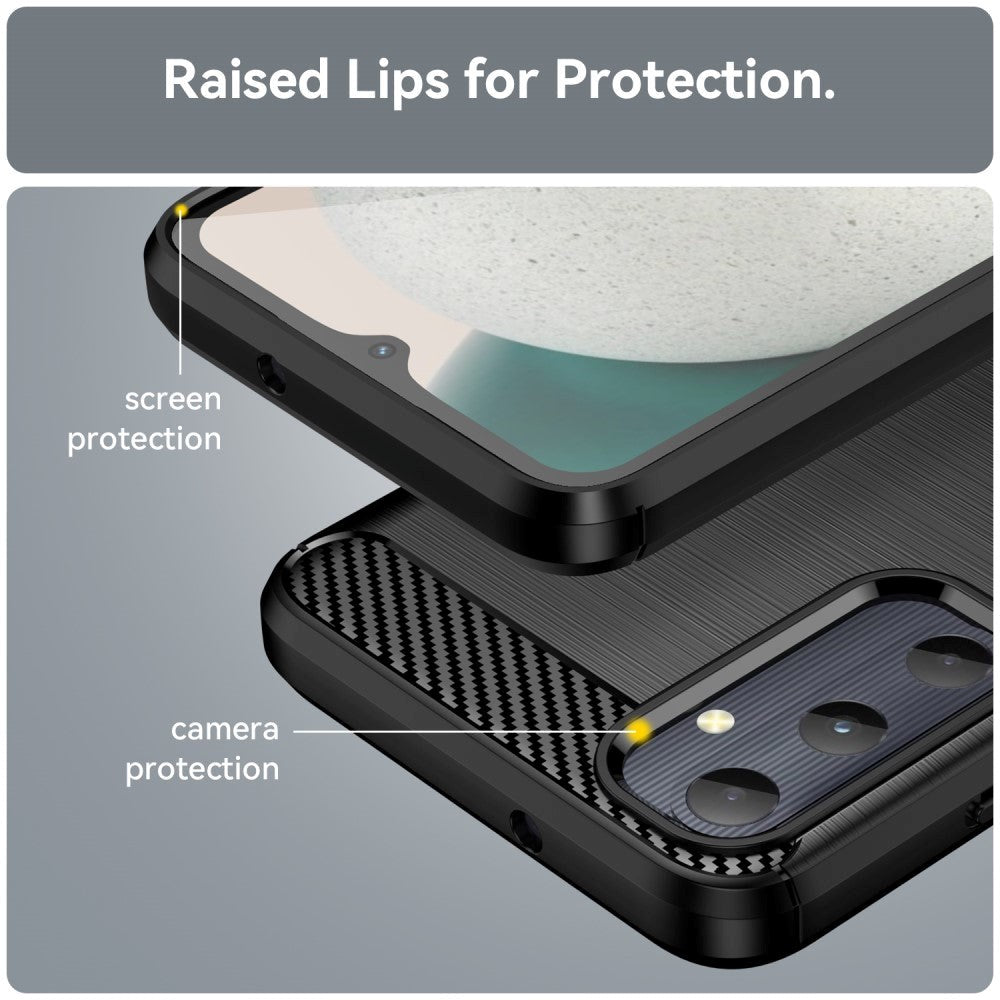 Samsung Galaxy A05s Brushed Carbon Cover - Sort