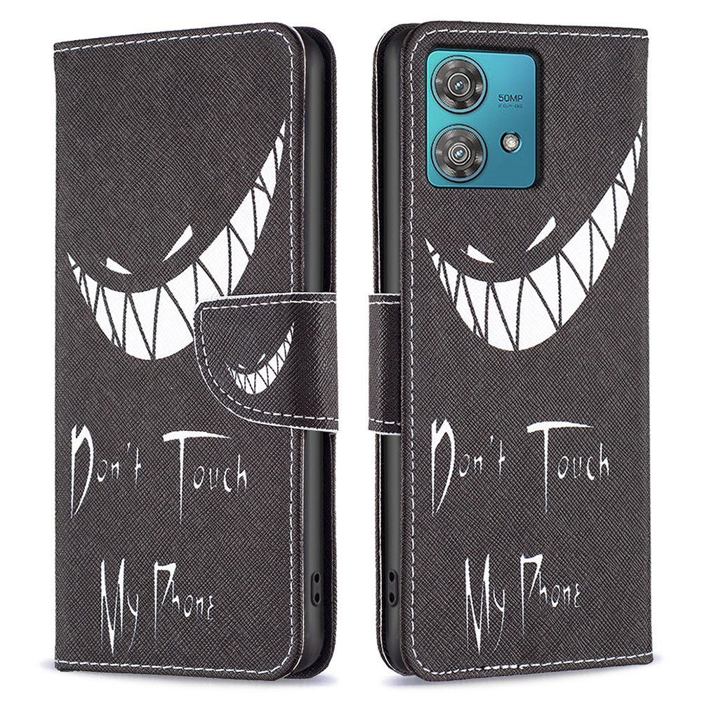 EIDERWOOD Motorola Edge 40 Neo Kunstlæder Cover m. Pung & Print - "Don't Touch My Phone"