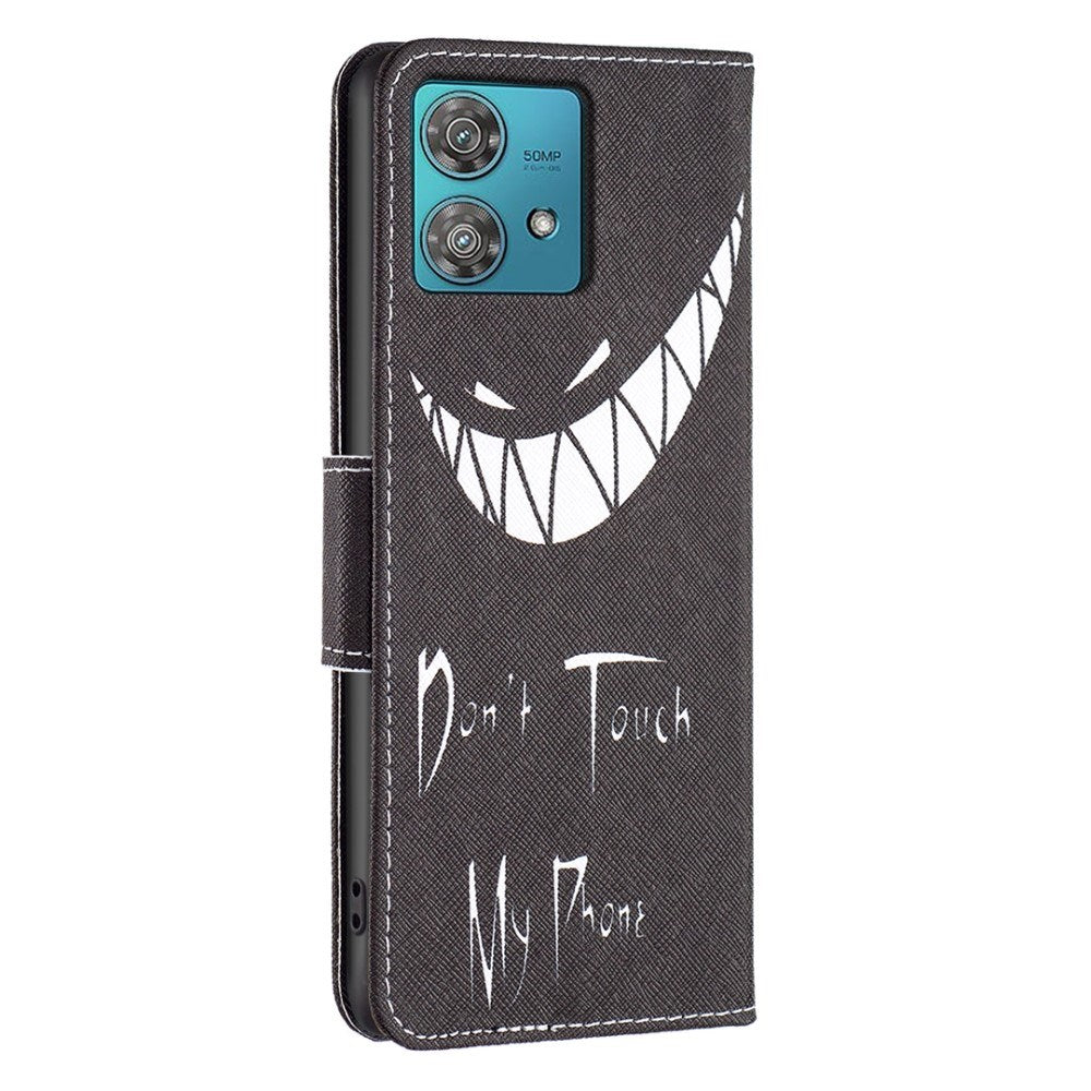 EIDERWOOD Motorola Edge 40 Neo Kunstlæder Cover m. Pung & Print - "Don't Touch My Phone"