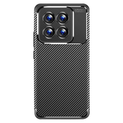 Xiaomi 14 Pro Carbon Fiber Fleksibelt Plastik Cover - Sort