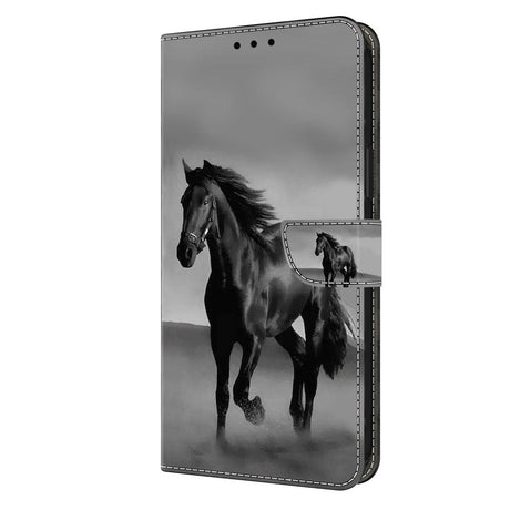 Motorola Moto G54 Læder Cover m. Pung & Print - Hest