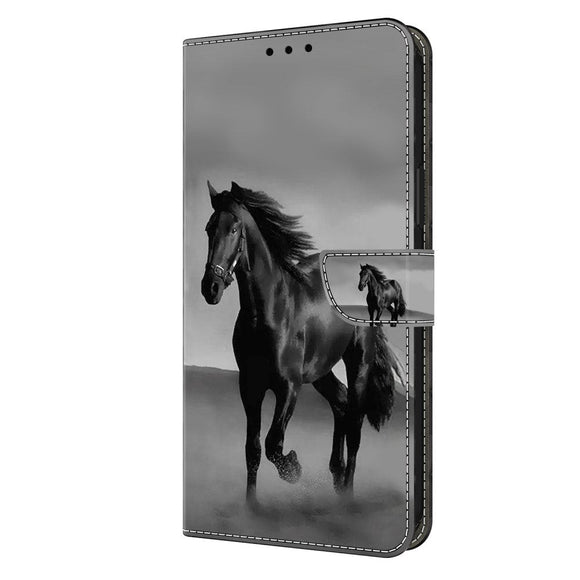 Motorola Moto G54 Læder Cover m. Pung & Print - Hest