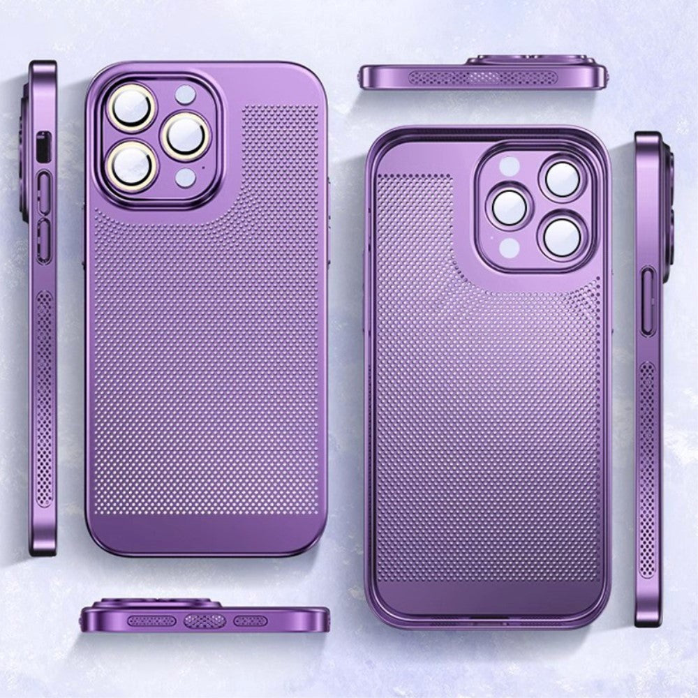 iPhone 15 Hullet Plastik Cover m. Kameralinse Beskyttelse - Sort