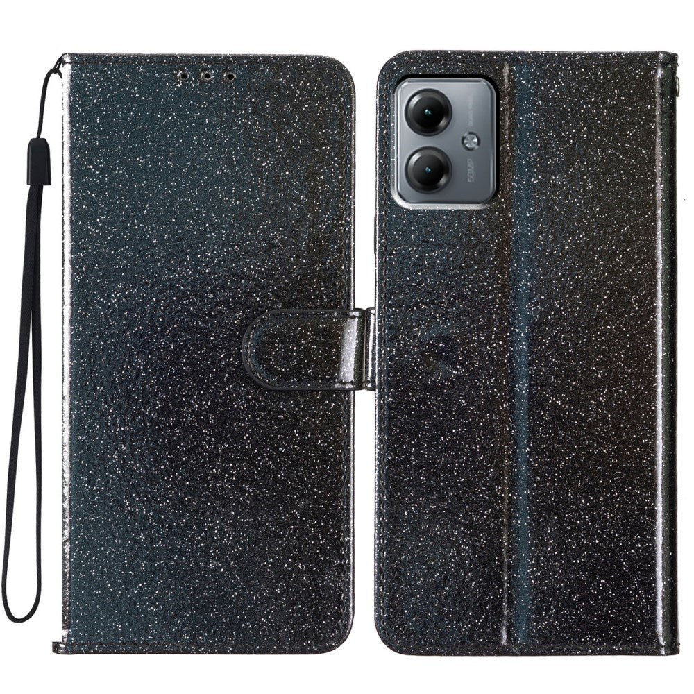 EIDERWOOD Motorola Moto G54 Læder Cover m. Pung & Strop - Glimmer - Sort