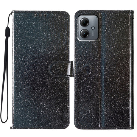 EIDERWOOD Motorola Moto G54 Læder Cover m. Pung & Strop - Glimmer - Sort
