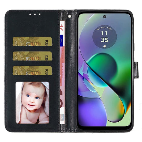 EIDERWOOD Motorola Moto G54 Læder Cover m. Pung & Strop - Glimmer - Sort