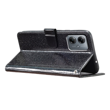 EIDERWOOD Motorola Moto G54 Læder Cover m. Pung & Strop - Glimmer - Sort