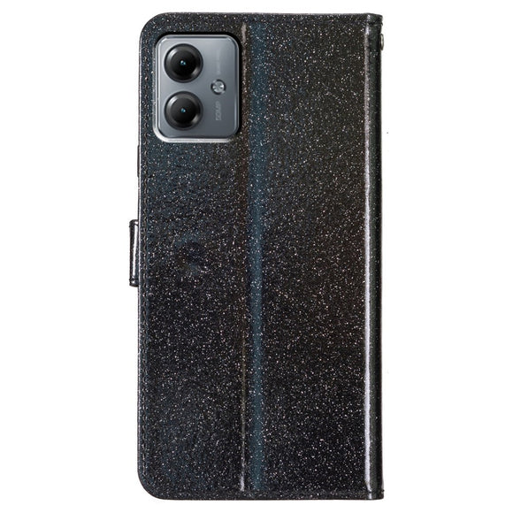 EIDERWOOD Motorola Moto G54 Læder Cover m. Pung & Strop - Glimmer - Sort
