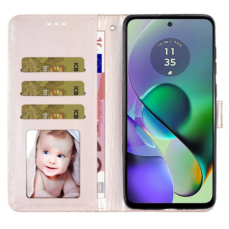 EIDERWOOD Motorola Moto G54 Læder Cover m. Pung & Strop - Glimmer - Guld