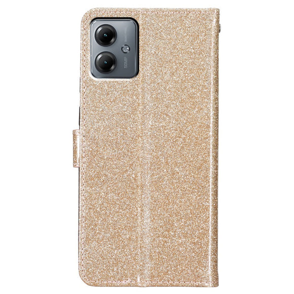 EIDERWOOD Motorola Moto G54 Læder Cover m. Pung & Strop - Glimmer - Guld