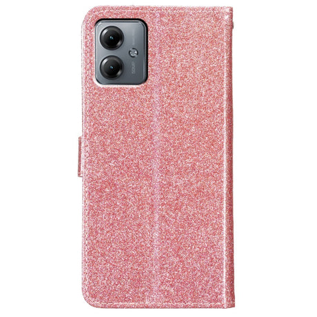 EIDERWOOD Motorola Moto G54 Læder Cover m. Pung & Strop - Glimmer - Rose Gold