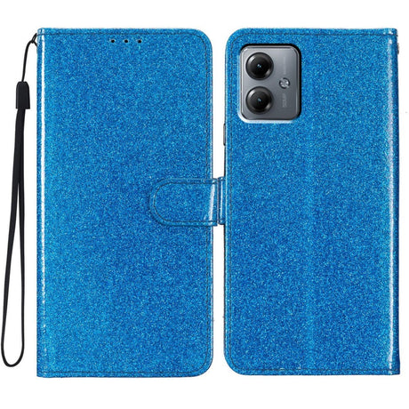 EIDERWOOD Motorola Moto G54 Læder Cover m. Pung & Strop - Glimmer - Blå