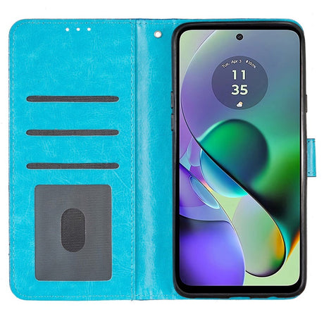 EIDERWOOD Motorola Moto G54 Læder Cover m. Pung & Strop - Glimmer - Blå
