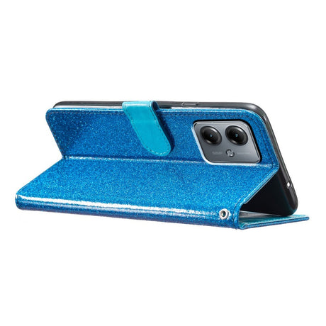 EIDERWOOD Motorola Moto G54 Læder Cover m. Pung & Strop - Glimmer - Blå