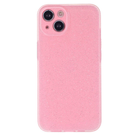 iPhone 15 Fleksibelt Plastik Cover m. Glimmer - Lyserød