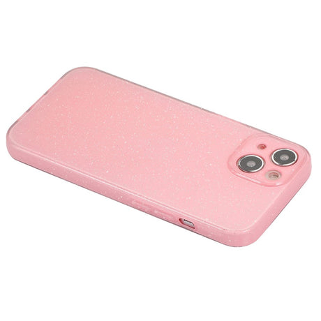 iPhone 15 Fleksibelt Plastik Cover m. Glimmer - Lyserød