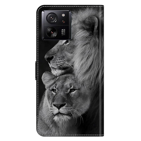 Xiaomi 13T / 13T Pro Læder Cover m. Pung & Print - Løver